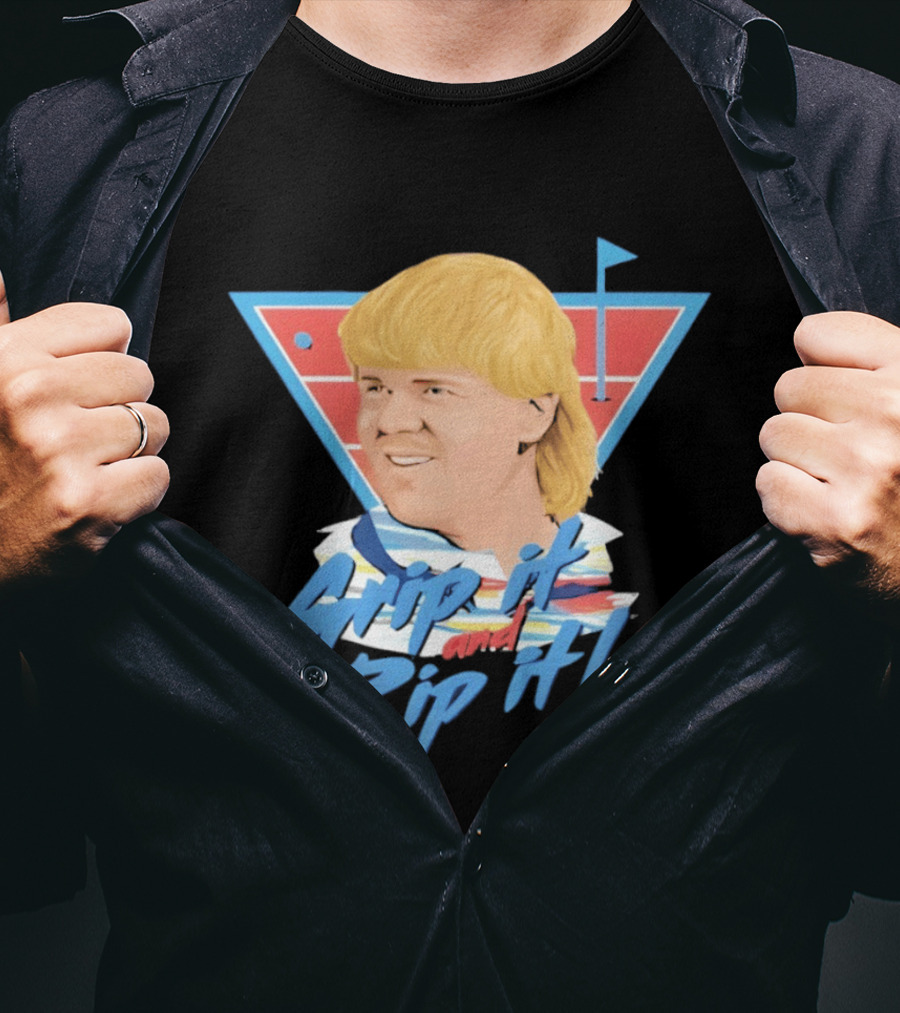 John Daly Bigface Golf Of America 4th Of July Grip It Rip It T-Shirt