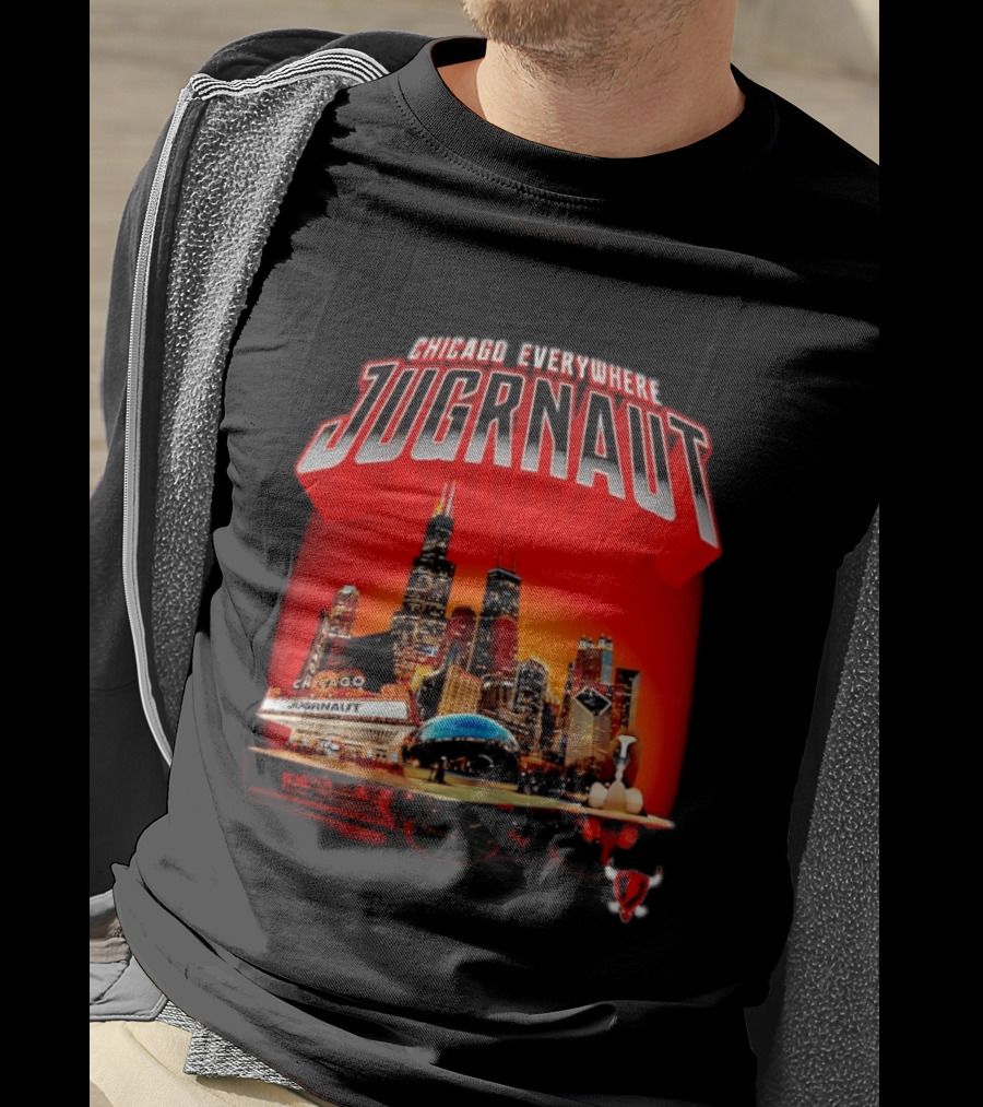 Chicago Everywhere Jugrnaut Skyline Millennium Park T-Shirt