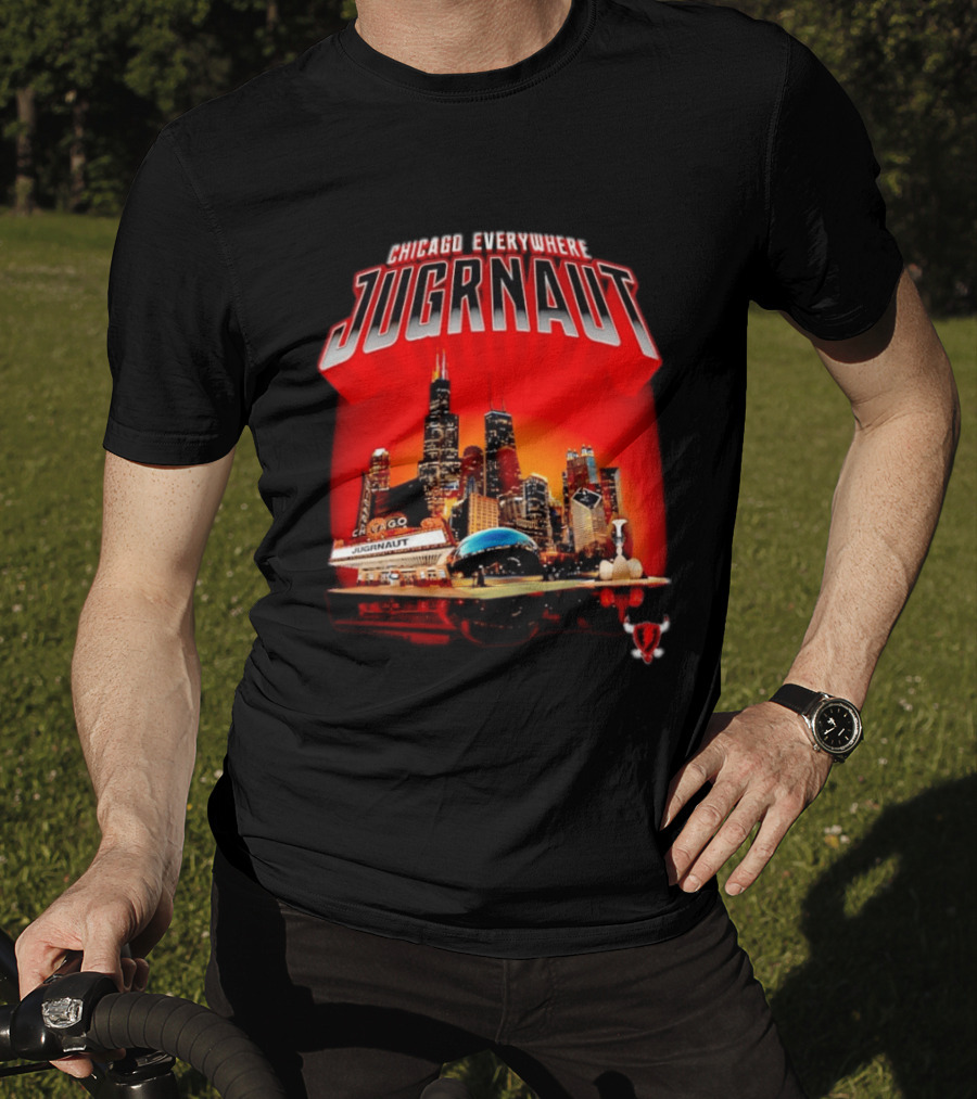 Chicago Everywhere Jugrnaut Skyline Millennium Park T-Shirt