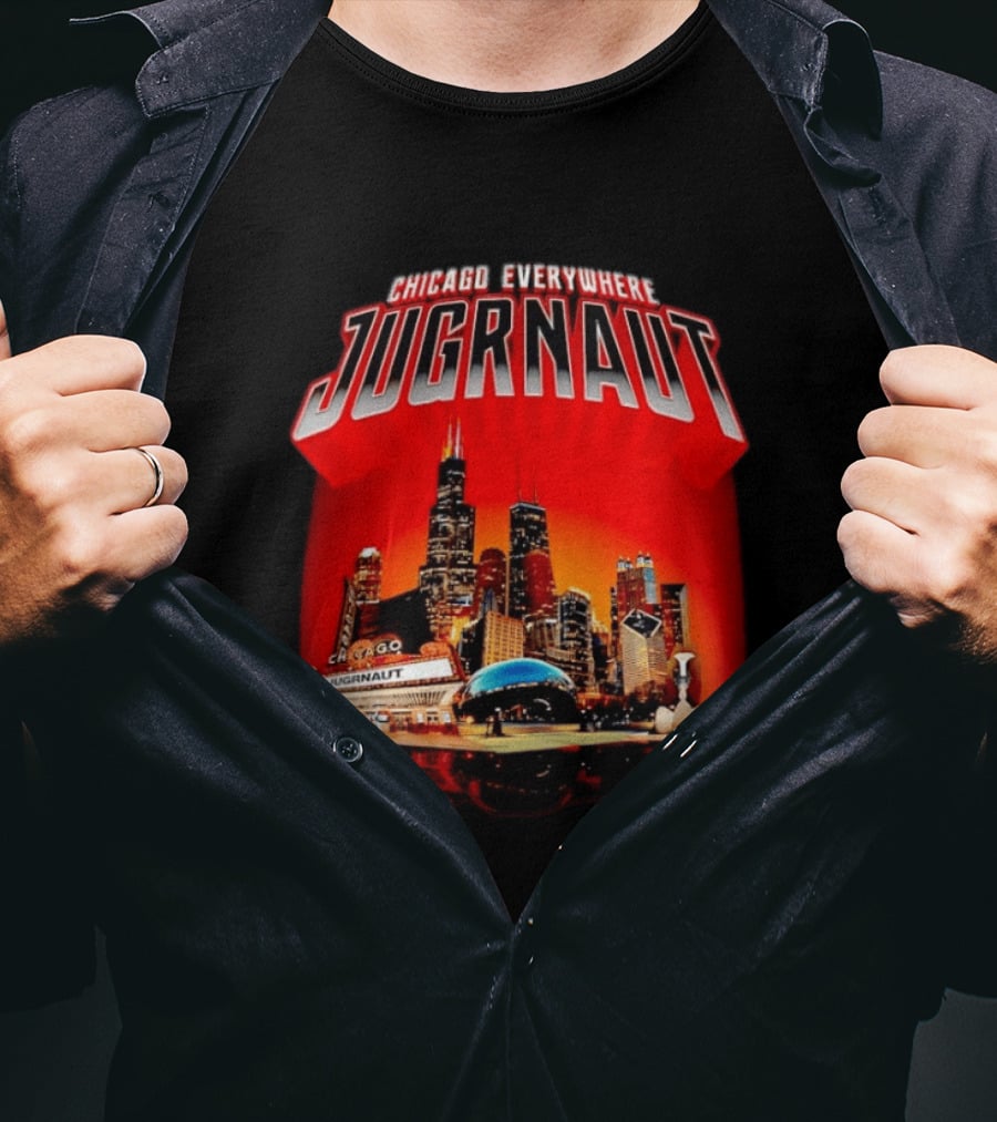 Chicago Everywhere Jugrnaut Skyline Millennium Park T-Shirt