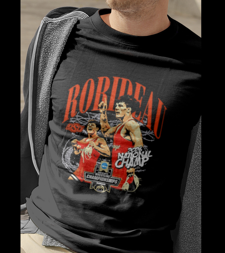 Landon Robideau Oklahoma State Wrestling 2026 National Champ Robideau NCAA T-Shirt