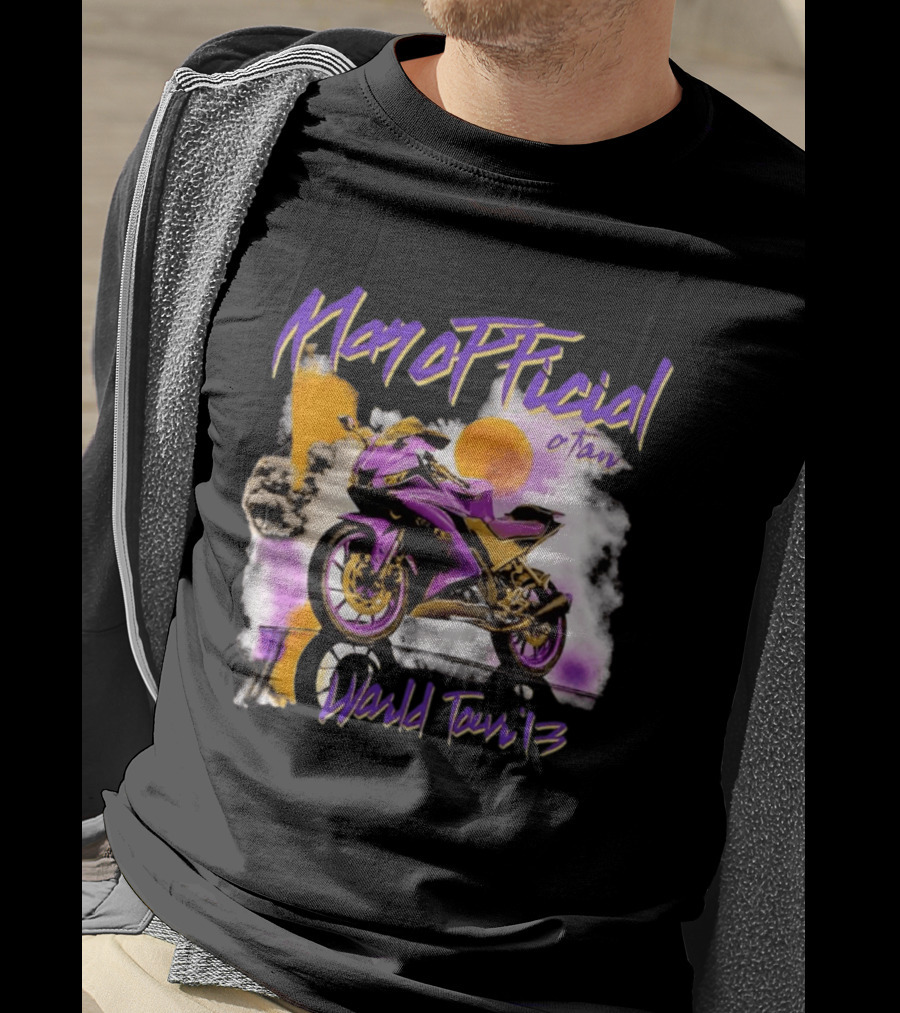 ManOfficial OTan World Tour 13 Motorcycle Purple Sunset T-Shirt