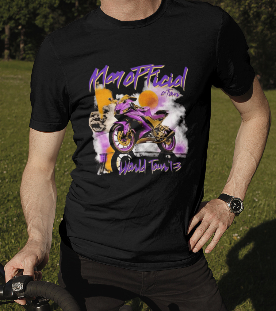 ManOfficial OTan World Tour 13 Motorcycle Purple Sunset T-Shirt