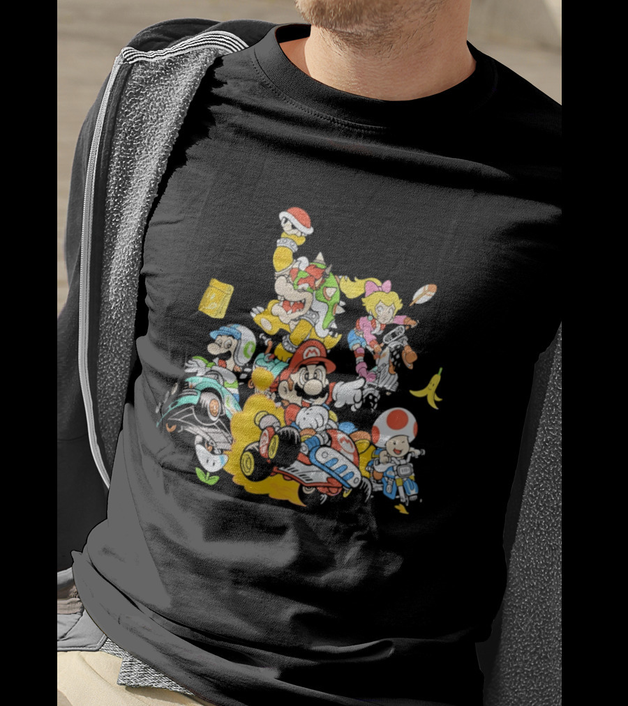 Mario Kart Racing Adventures With Luigi Toad Bowser Princess Peach T-Shirt
