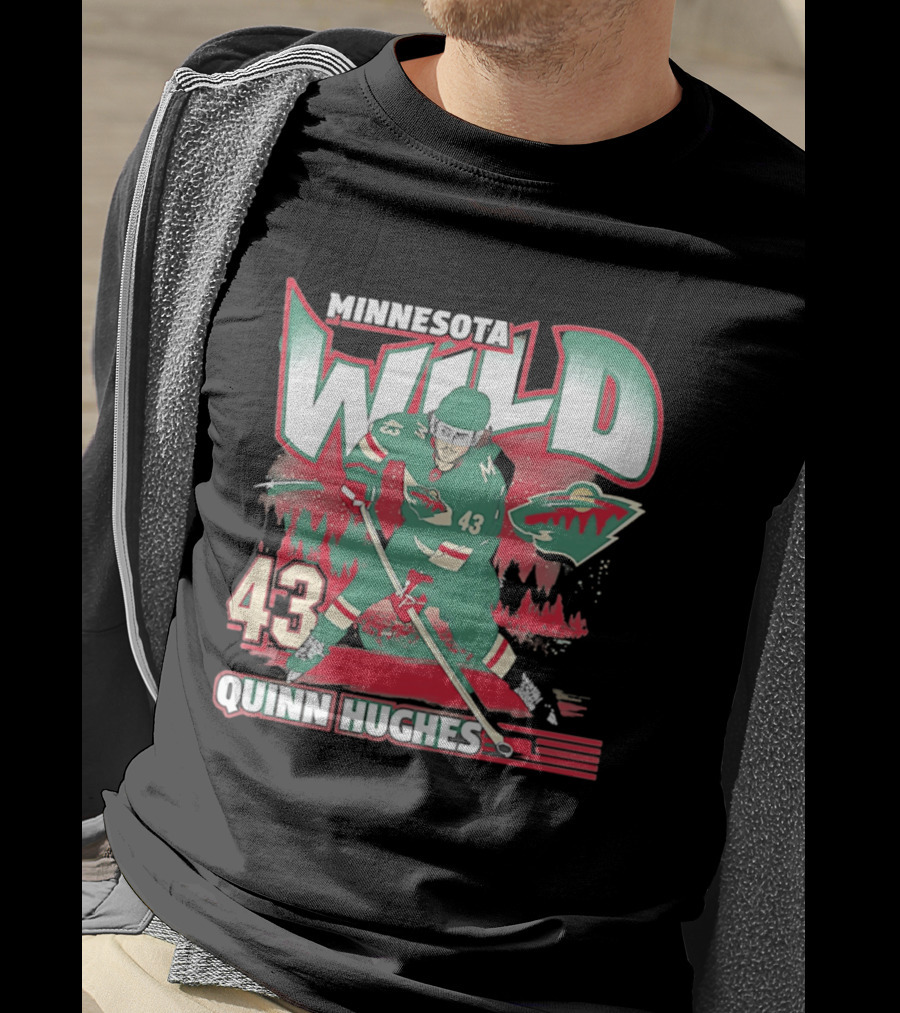 Minnesota Wild Quinn Hughes 43 Hockey Team Player Number T-Shirt