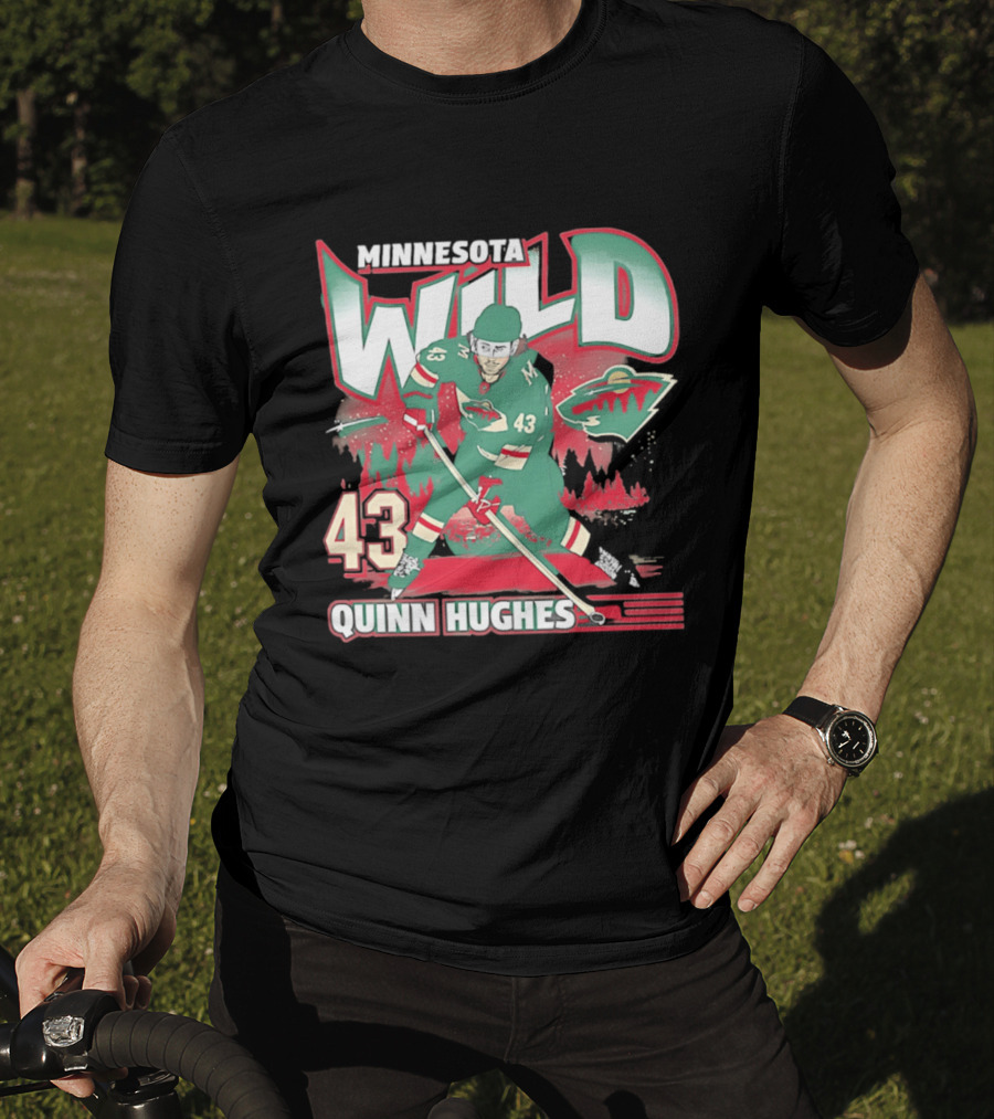 Minnesota Wild Quinn Hughes 43 Hockey Team Player Number T-Shirt