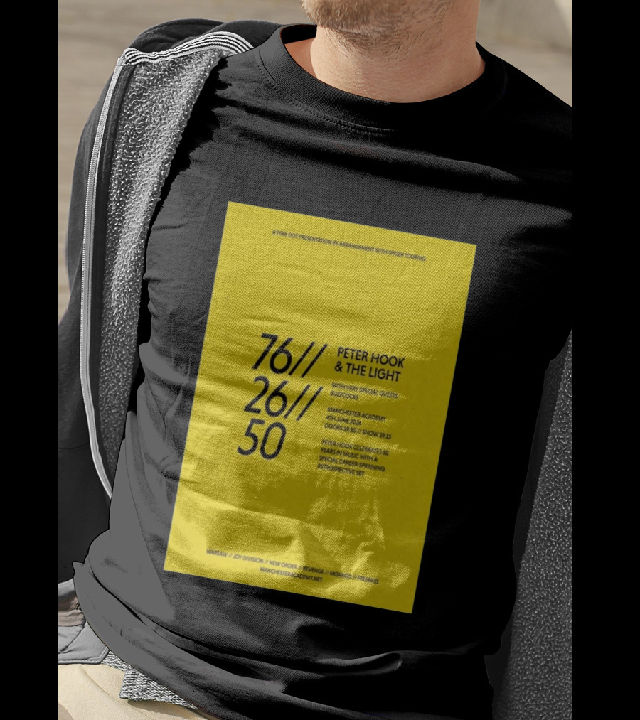Peter Hook & The Light 76 26 50 Manchester Academy Buzzcocks Retrospective Set T-Shirt