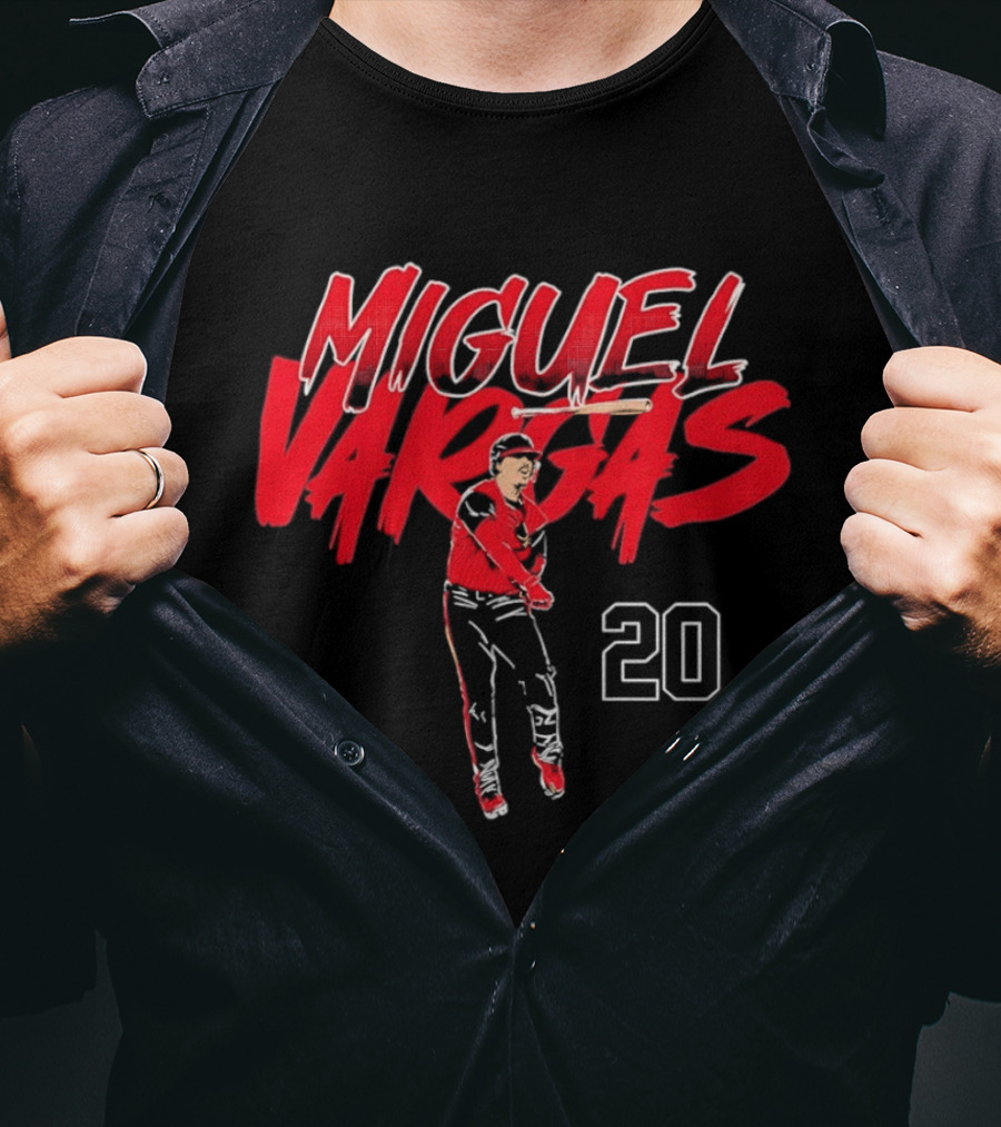 Miguel Vargas 20 MLB Players Association Red Lettering Baseball T-Shirt