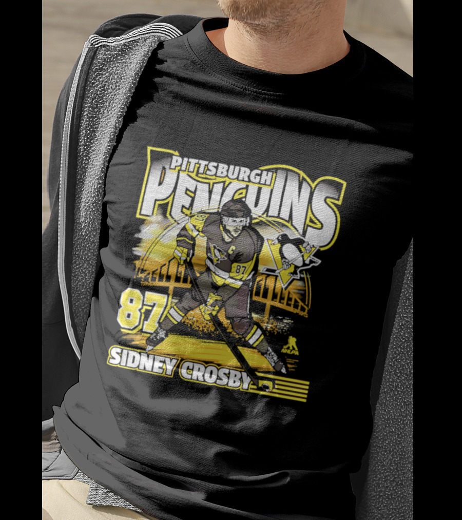 Pittsburgh Penguins Sidney Crosby 87 Hockey Action T-Shirt
