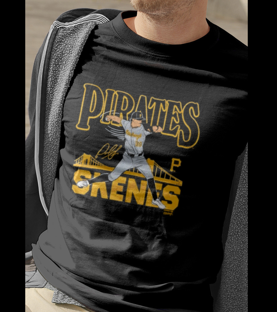 Pittsburgh Pirates Paul Skenes Signature Bridge T-Shirt