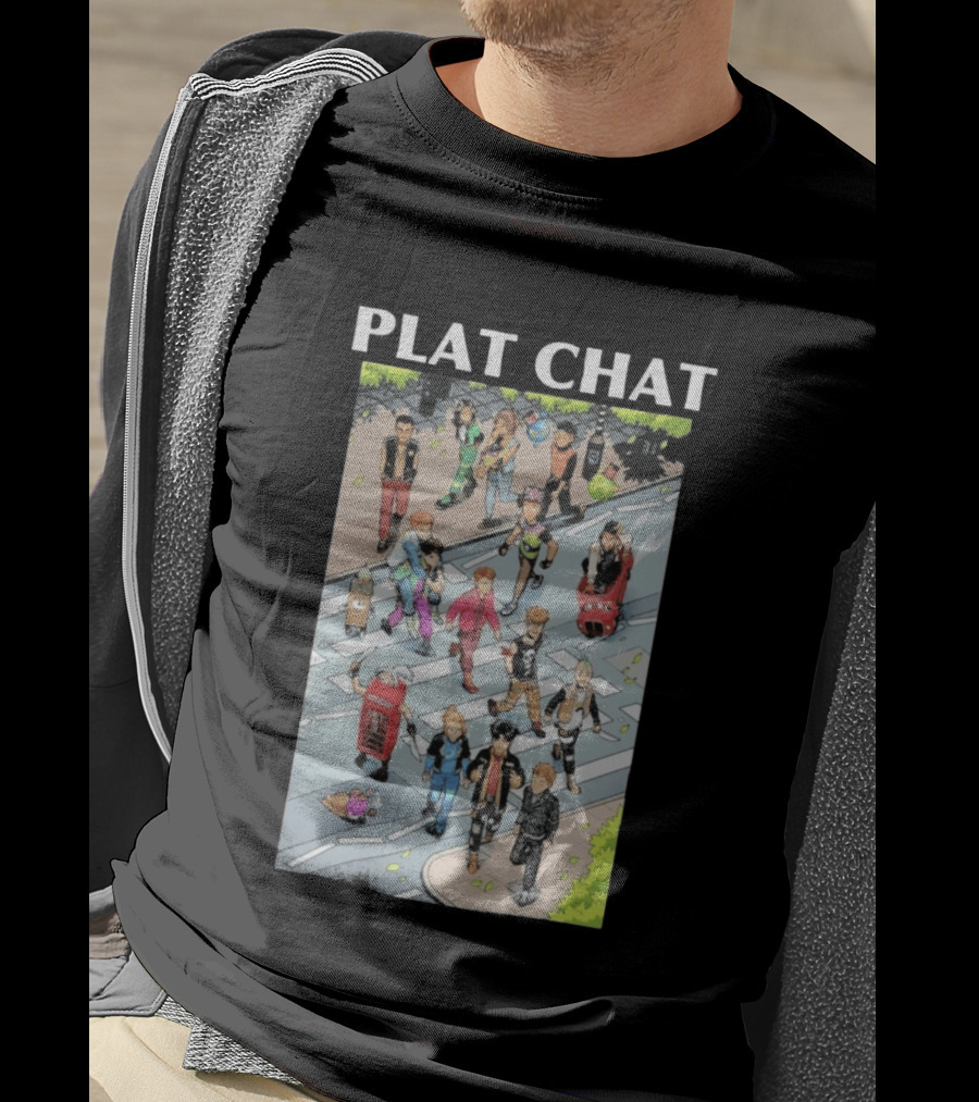 Plat Chat Abbey Road Crossover Street Scene Characters T-Shirt