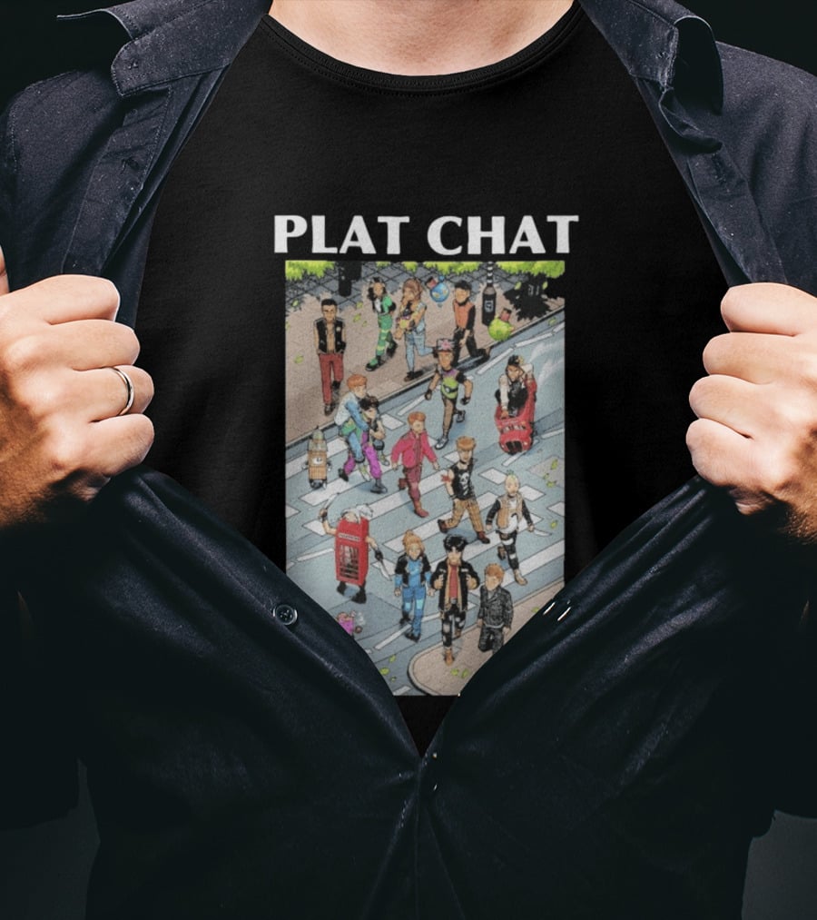 Plat Chat Abbey Road Crossover Street Scene Characters T-Shirt