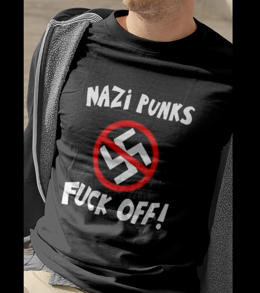 Nazi Punks Fuck Off Swastika Ban Circle T-Shirt