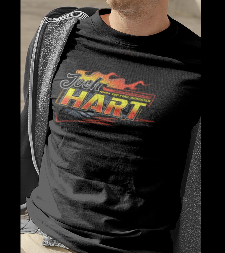 Josh Hart Flames Racing NHRA Top Fuel Dragster 2 Sided T-Shirt