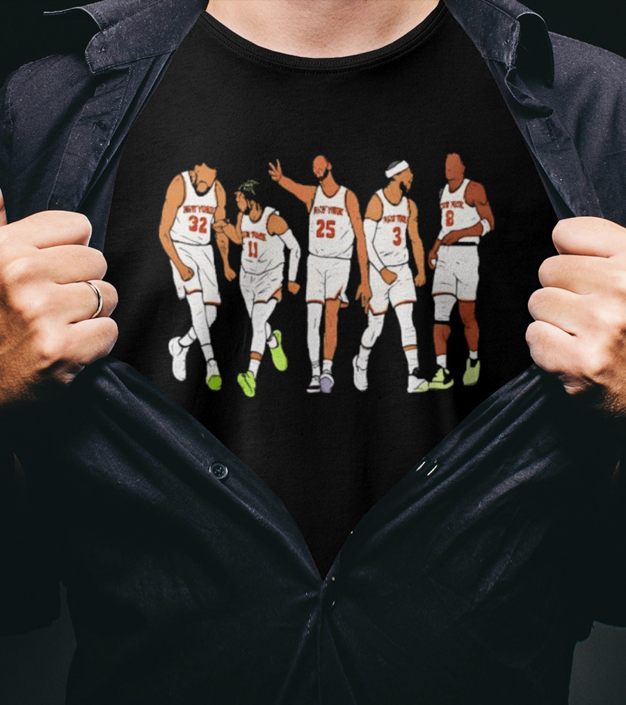 New York Knicks NBA Noah Vonleh Jalen Brunson Taj Gibson Josh Hart OG Anunoby Players T-Shirt