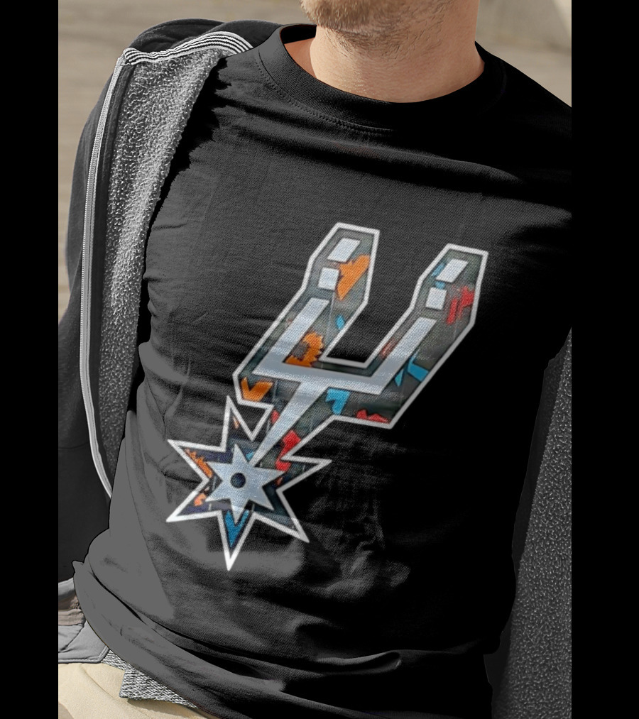San Antonio Spurs Fiesta Colors Iconic Basketball T-Shirt