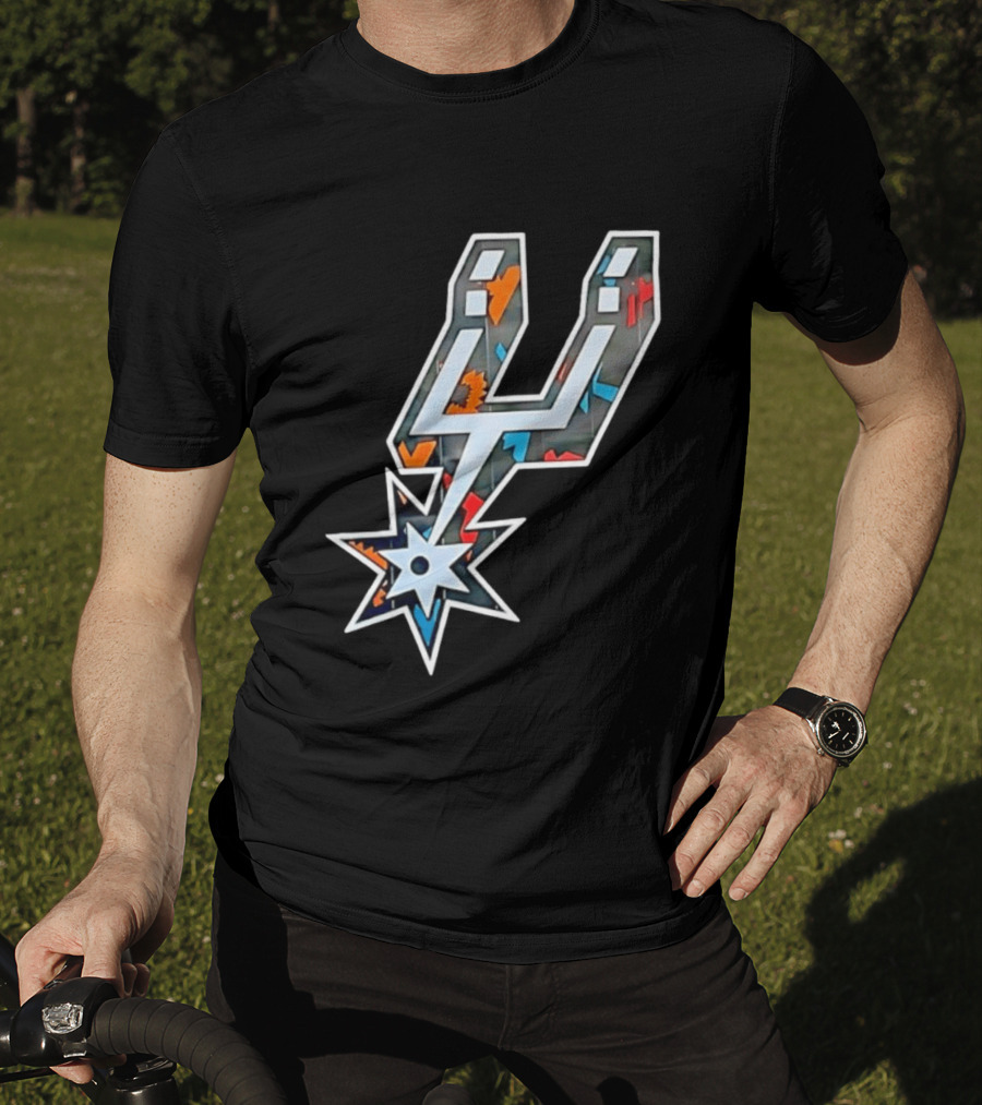 San Antonio Spurs Fiesta Colors Iconic Basketball T-Shirt