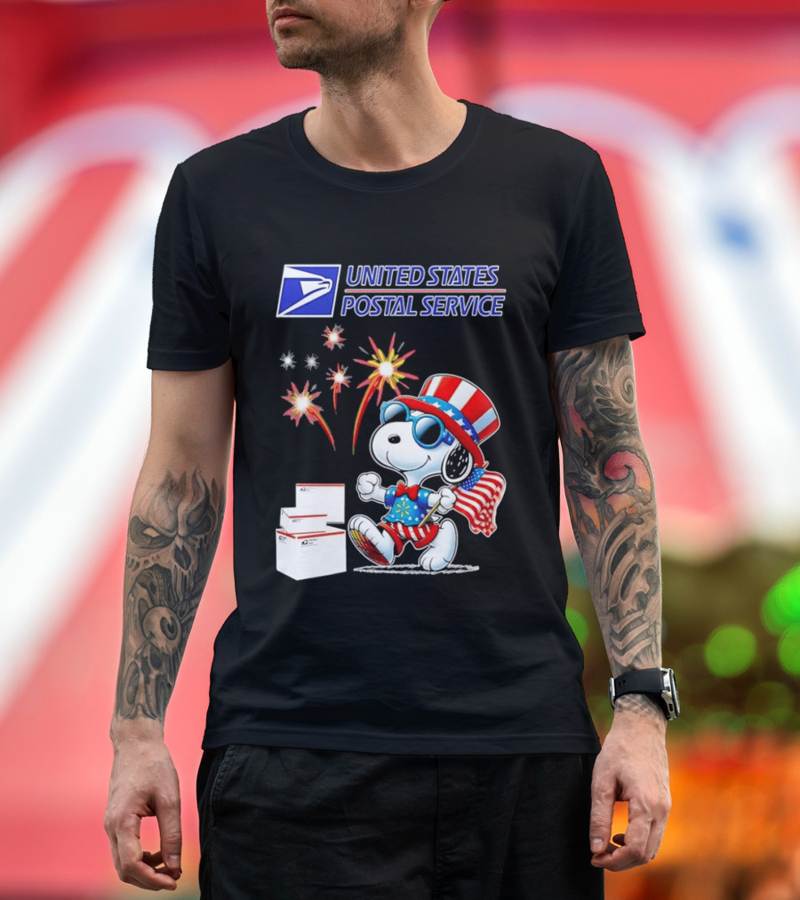 Snoopy Fourth Of July United States Postal Service Patriotic Celebration T-Shirt