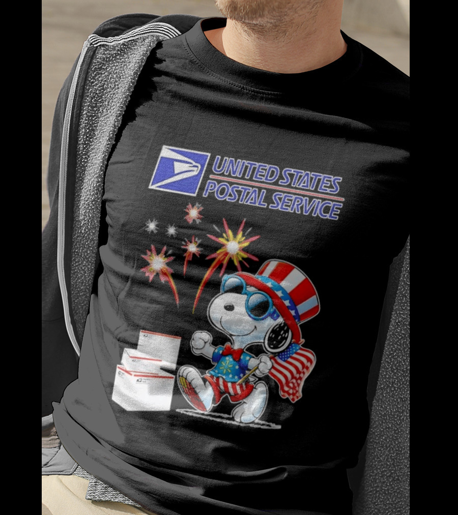 Snoopy Fourth Of July United States Postal Service Patriotic Celebration T-Shirt