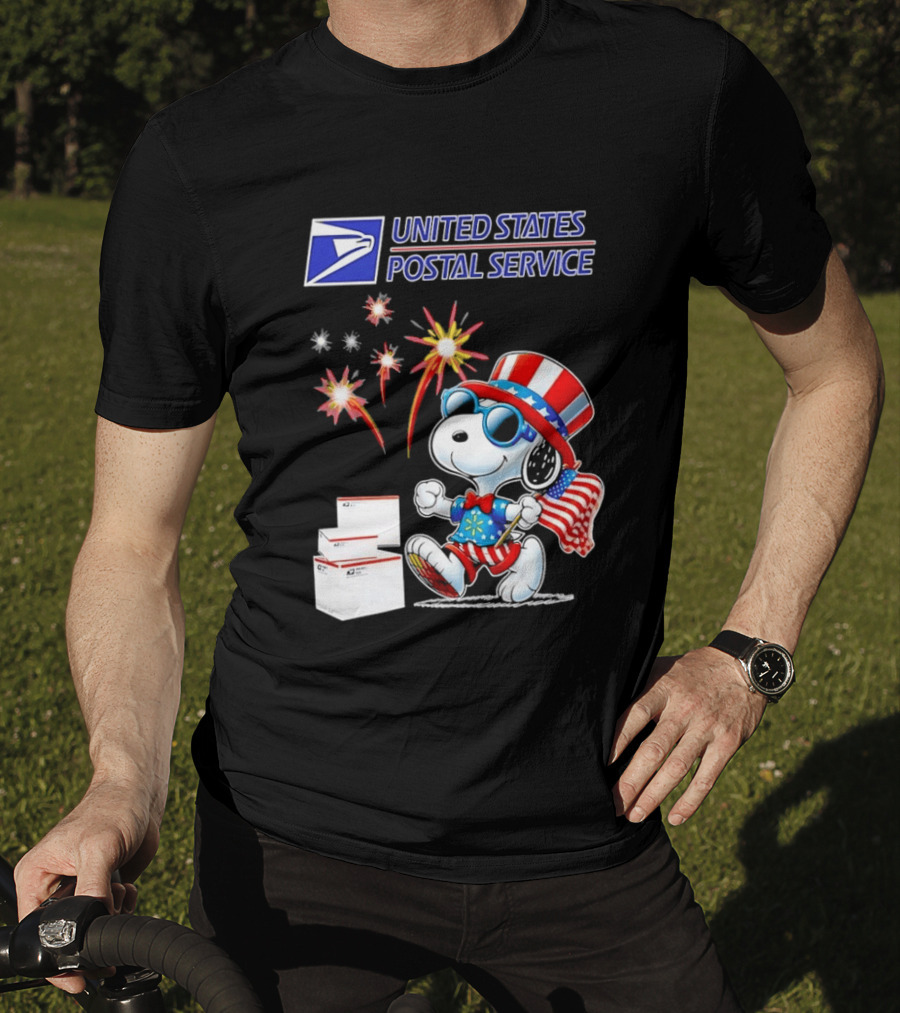Snoopy Fourth Of July United States Postal Service Patriotic Celebration T-Shirt