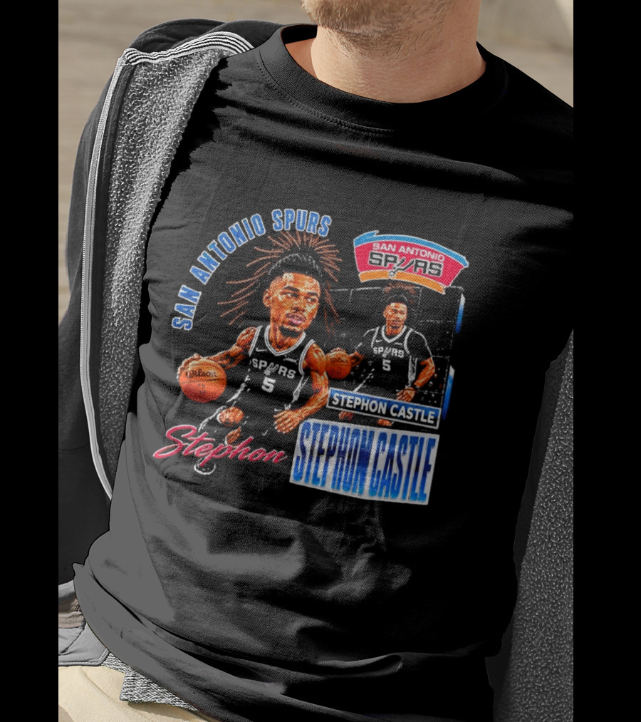 San Antonio Spurs Stephon Castle 90s Bootleg T-Shirt
