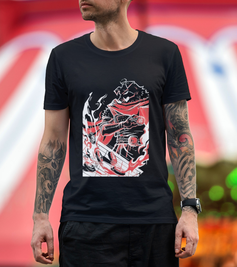 Technoblade Of War Gamer Tribute Epic Medieval Style Scarf And Flames T-Shirt