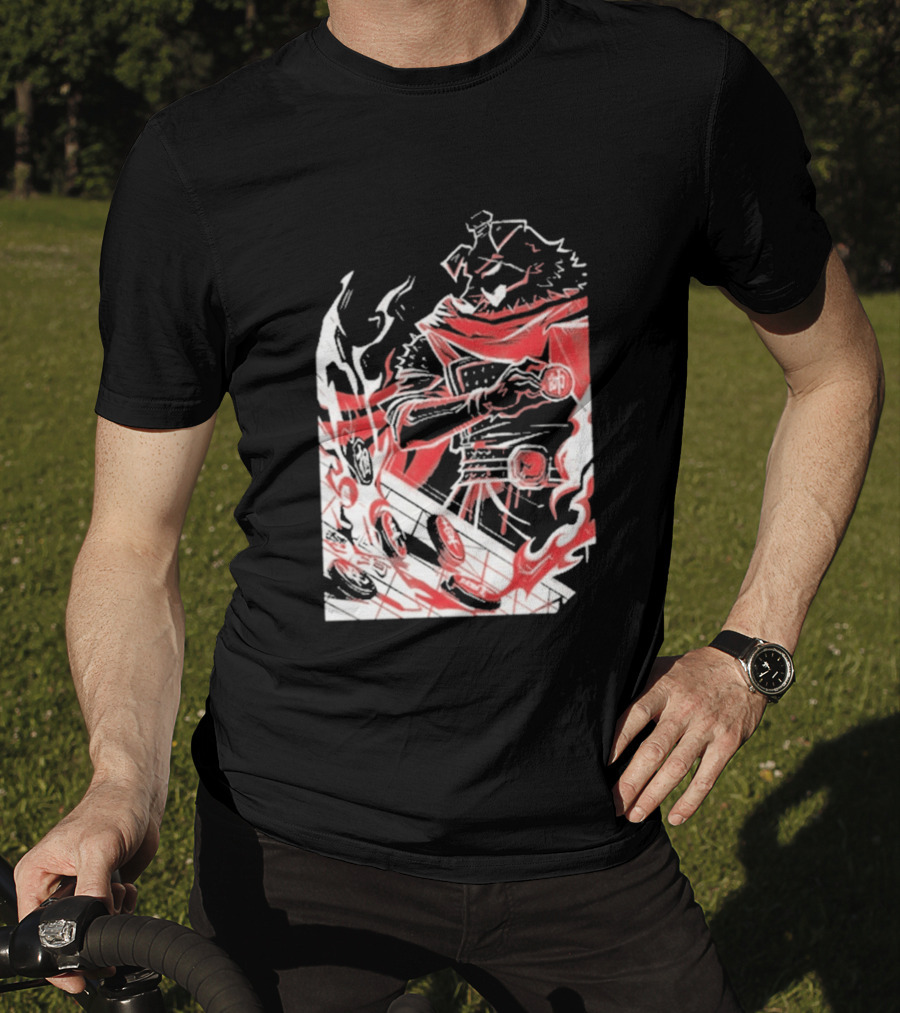 Technoblade Of War Gamer Tribute Epic Medieval Style Scarf And Flames T-Shirt