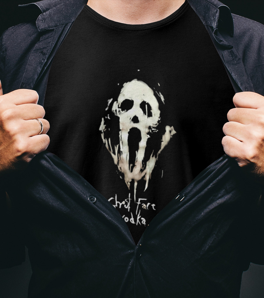 Ghost Face Vodka Skull Art Horror Aesthetic T-Shirt