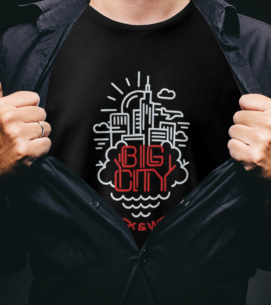 Big City Wack And Weird Urban Skyline Airplane Cloud Minimalist T-Shirt