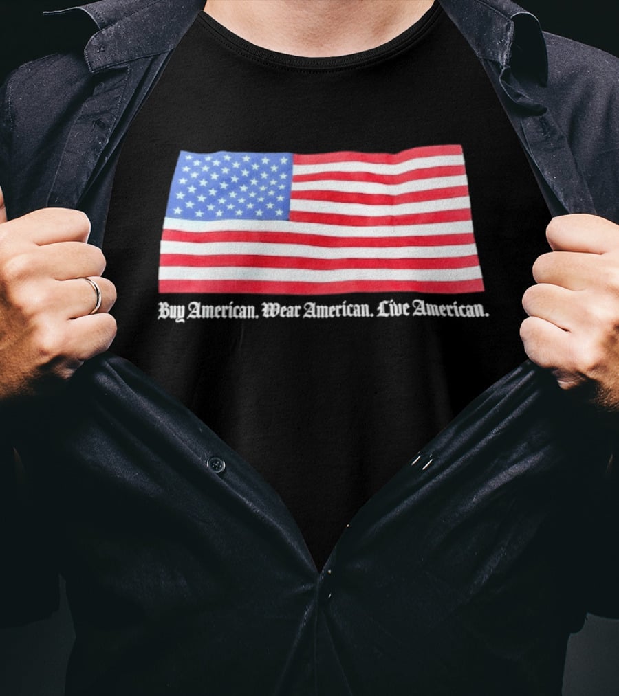 Buy American Wear American Live American Flag Stars And Stripes T-Shirt