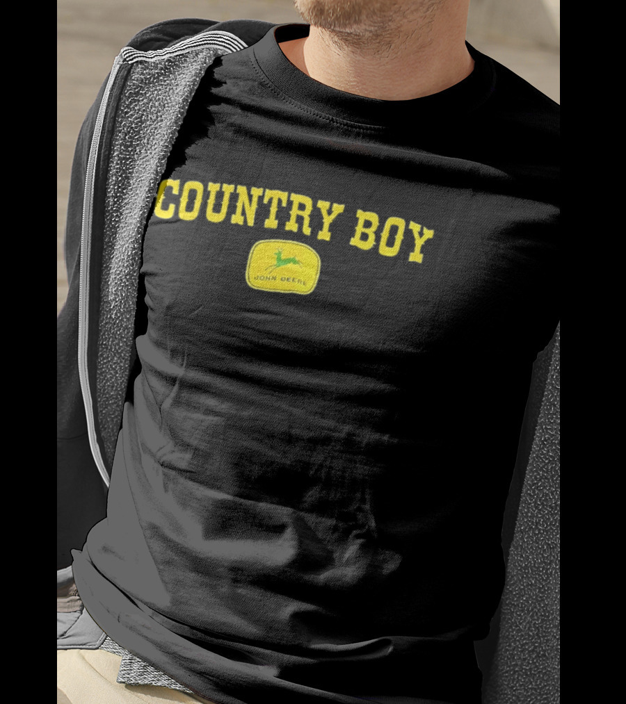 Country Boy John Deere Logo Farming Lifestyle T-Shirt