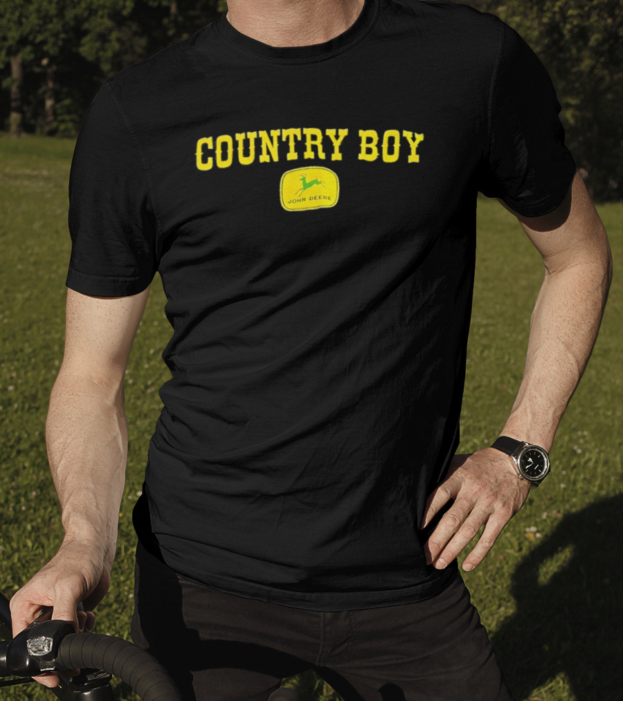 Country Boy John Deere Logo Farming Lifestyle T-Shirt