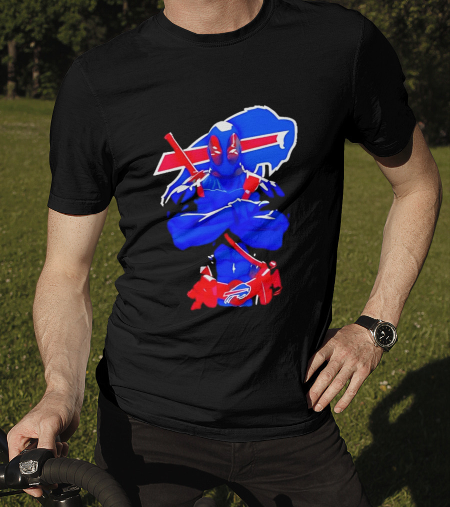 Deadpool Meditation Buffalo Bills Super Hero Football Fan T-Shirt