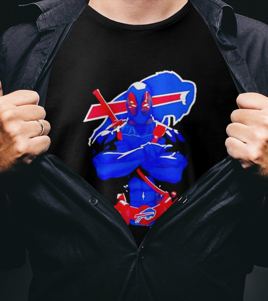 Deadpool Meditation Buffalo Bills Super Hero Football Fan T-Shirt