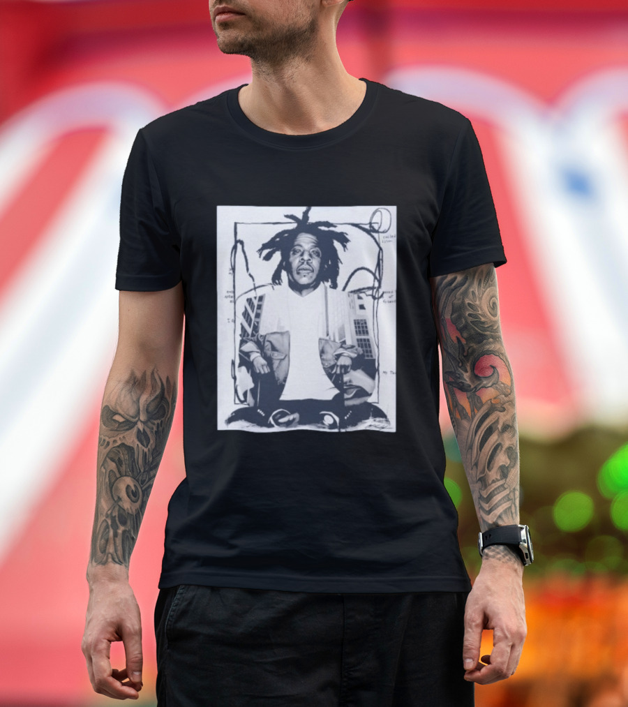 JAY Z Urban Style Portrait With Dreadlocks And Cityscape T-Shirt