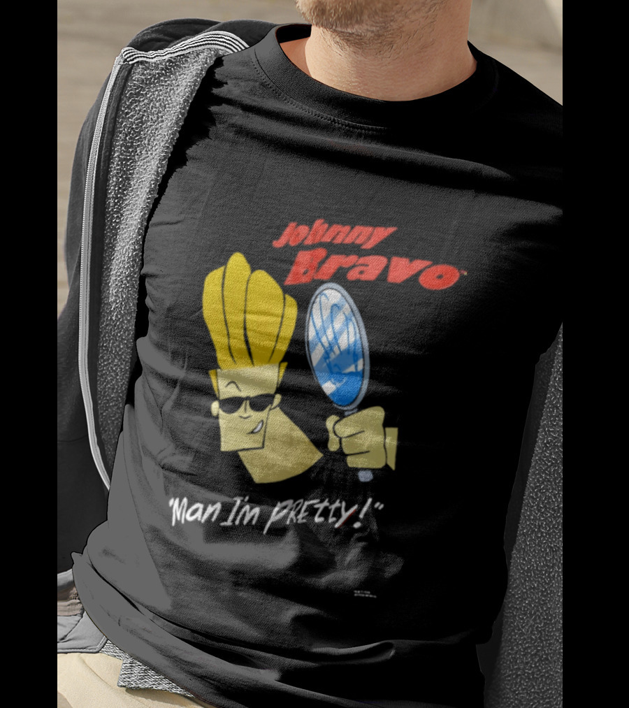 Johnny Bravo Man I'm Pretty Magnifying Mirror T-Shirt