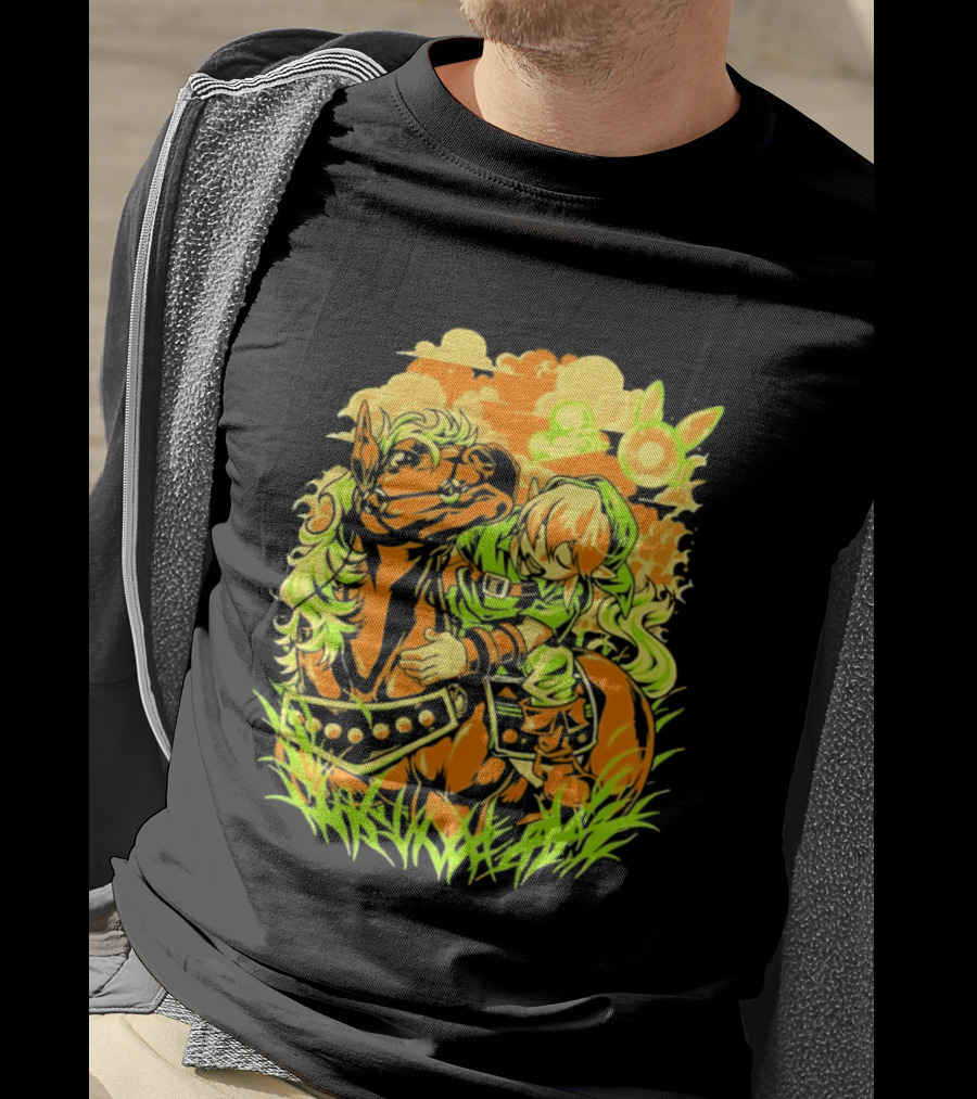 Legend Of Zelda Link And Epona Journey Through Hyrule Fields Adventure T-Shirt