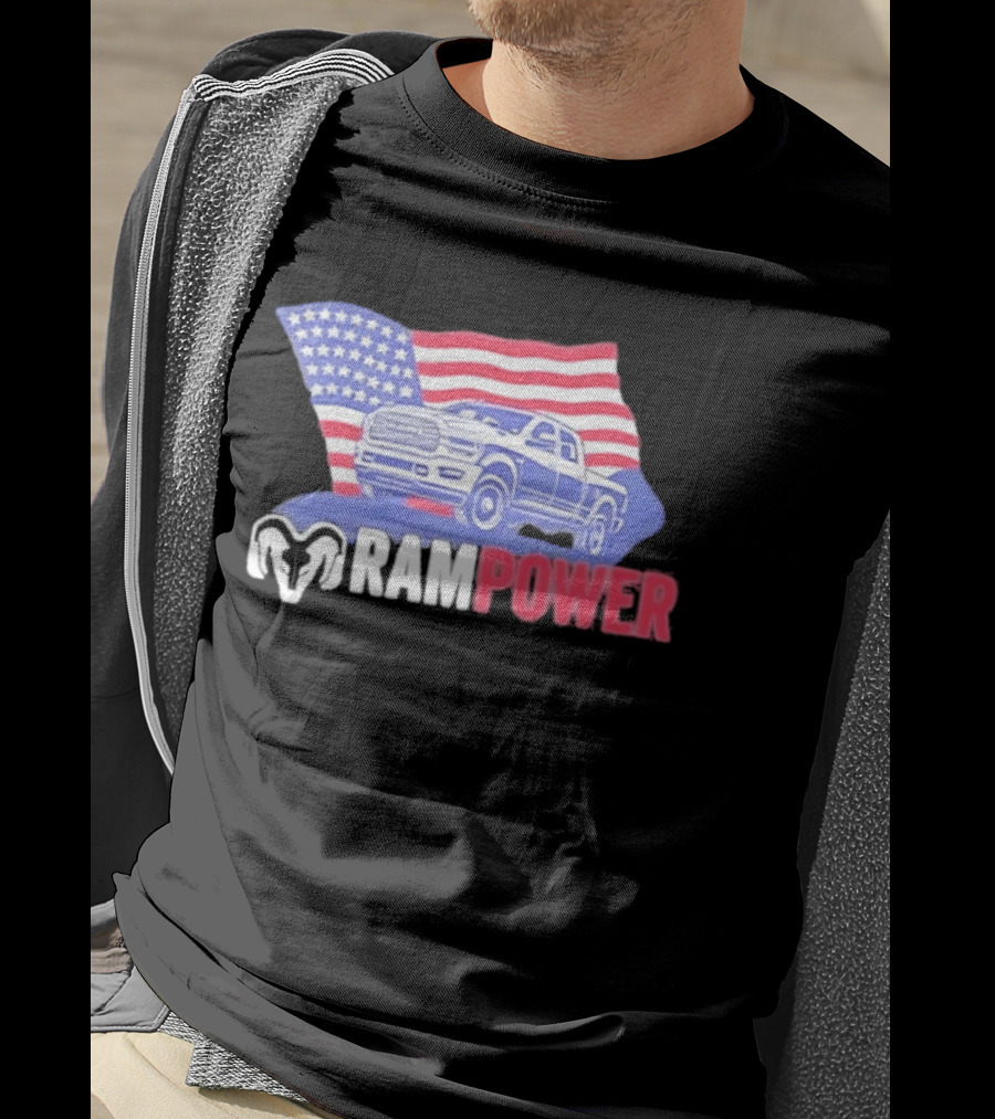Ram Power American Flag Truck Patriot T-Shirt