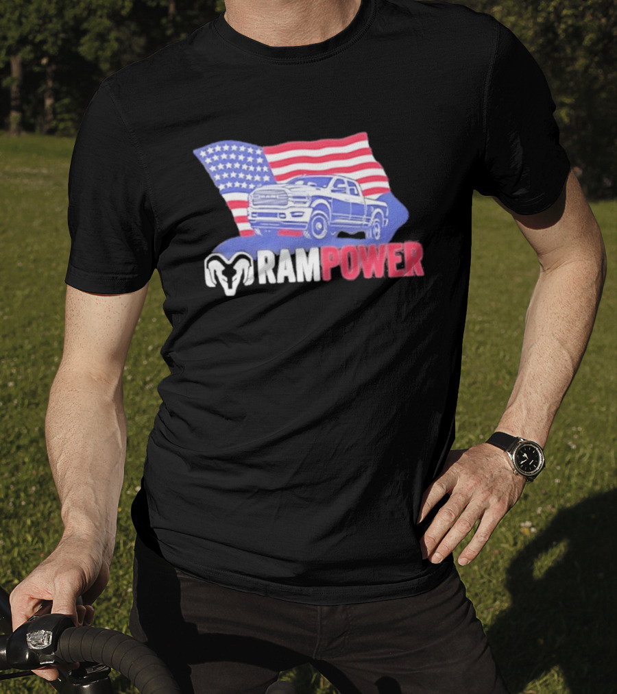 Ram Power American Flag Truck Patriot T-Shirt