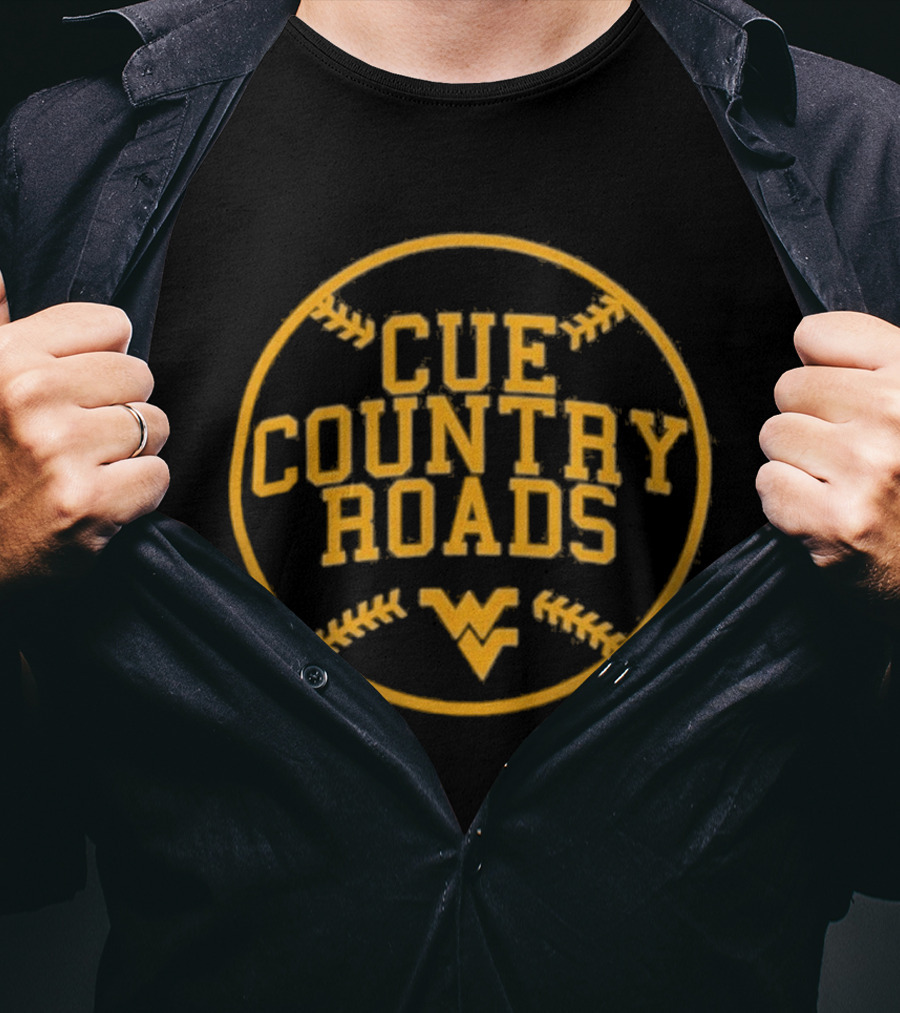NCAA West Virginia Mountaineers Cue Country Roads Baseball T-Shirt