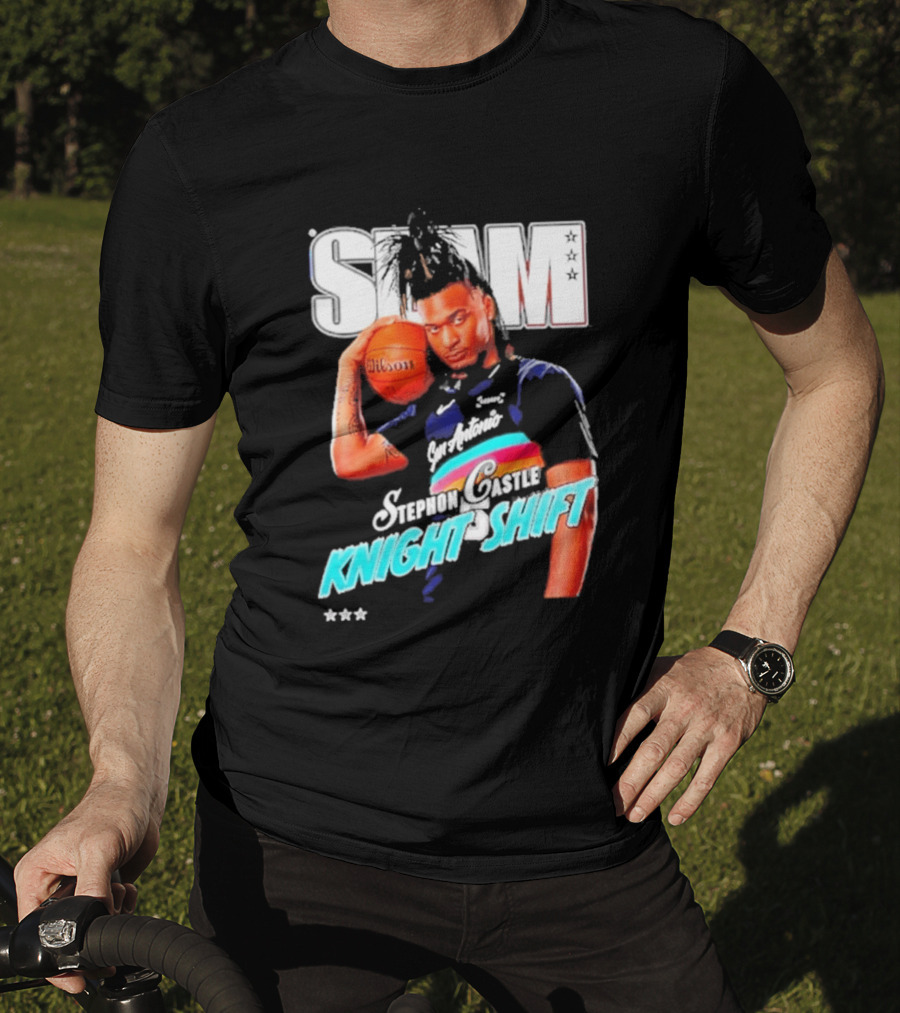 San Antonio Spurs Stephon Castle Slam Knight Shift T-Shirt