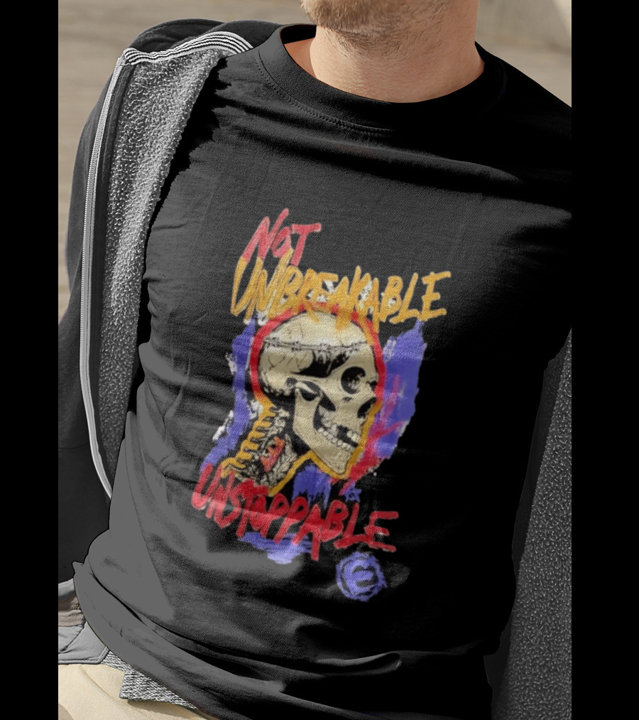 Not Unbreakable Unstoppable Skull Barbed Wire Crown T-Shirt