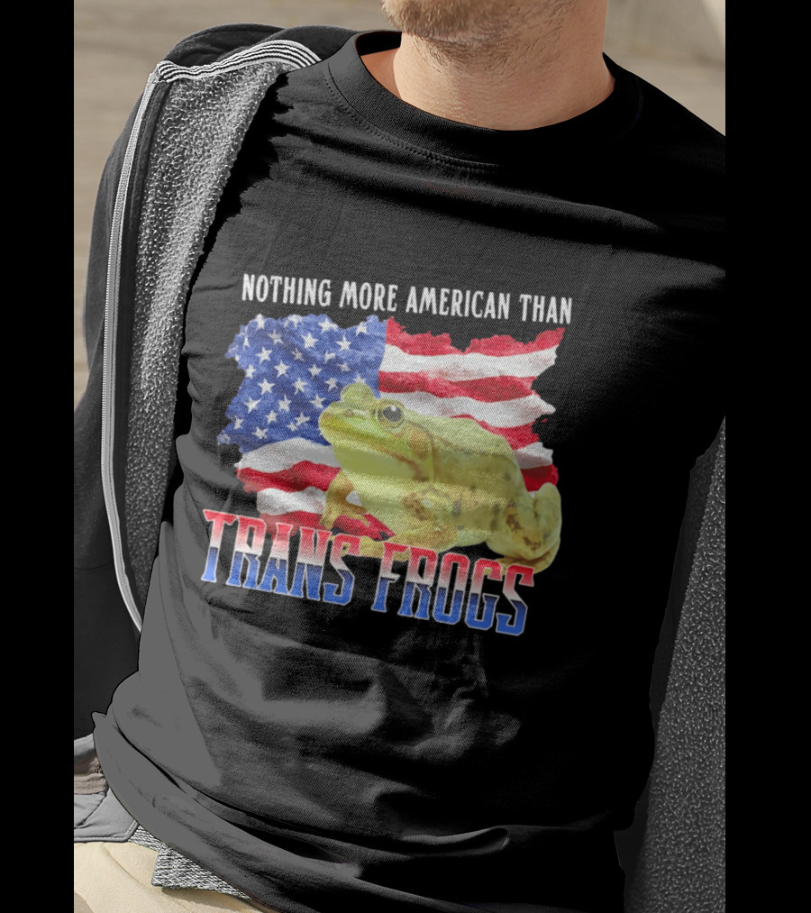 Nothing More American Than Trans Frogs Pride USA Flag Frog T-Shirt