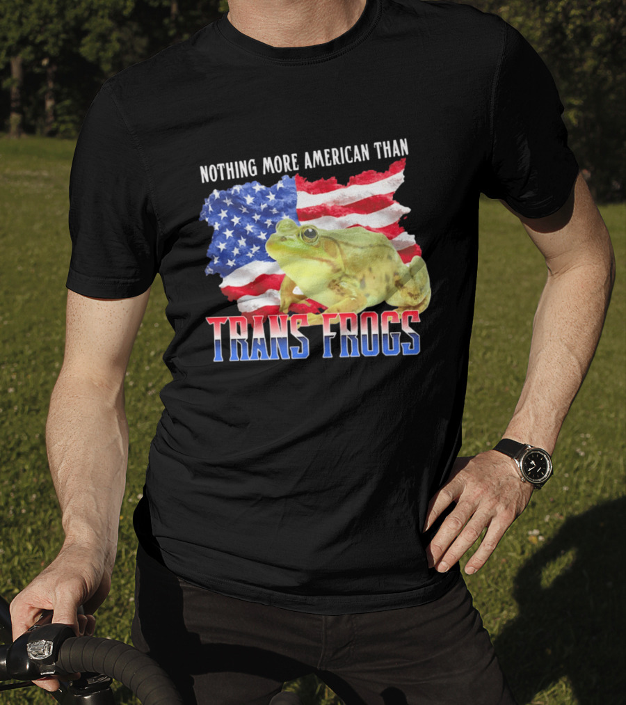 Nothing More American Than Trans Frogs Pride USA Flag Frog T-Shirt