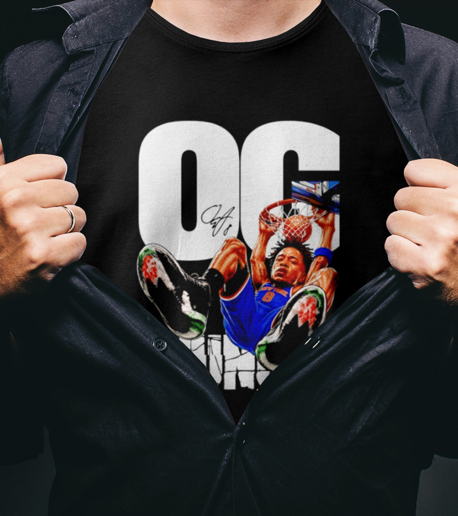OG Anunoby Dunking New York Knicks Caricature T-Shirt