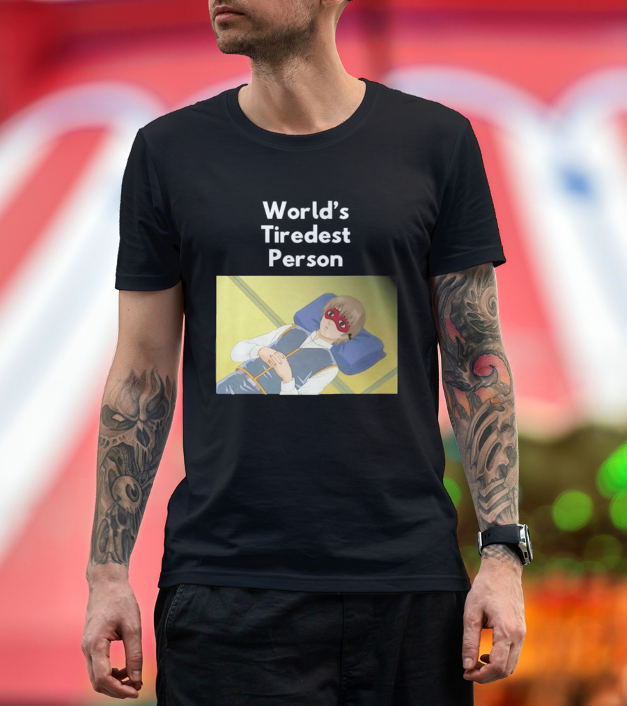 Okita Sougo World's Tiredest Person Anime Character Relaxing T-Shirt