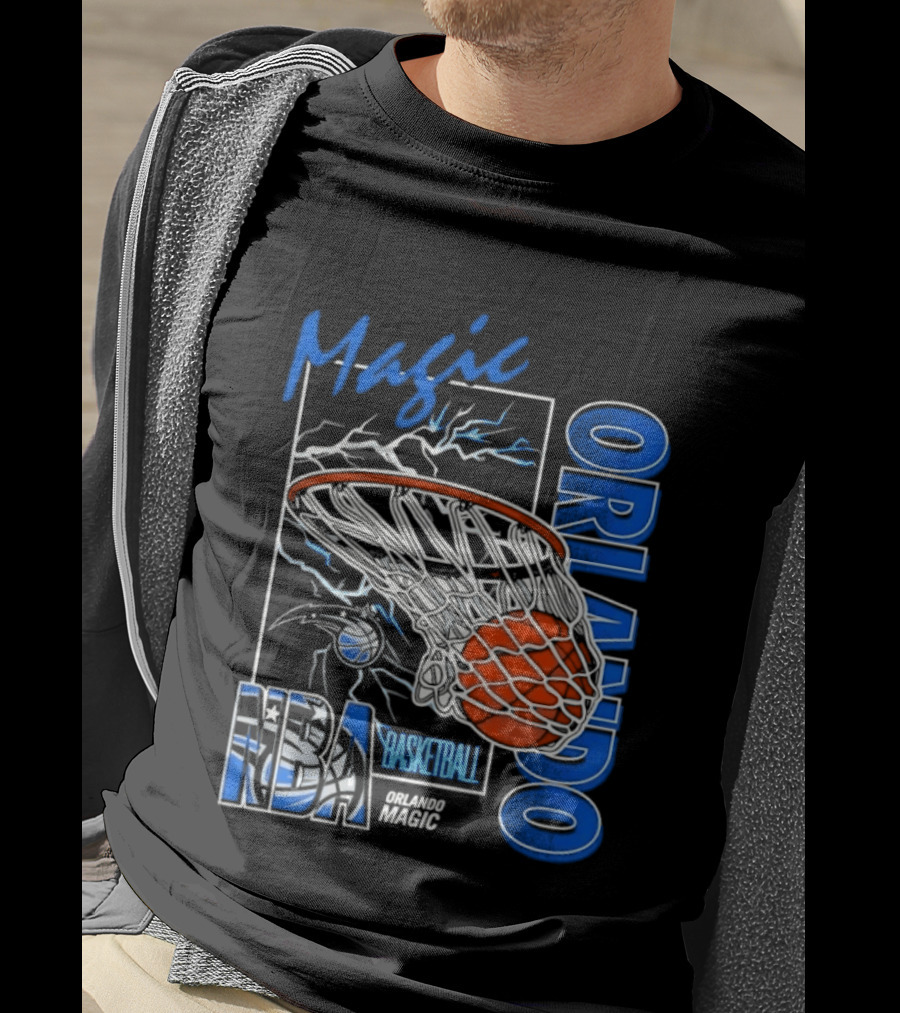 Magic Orlando Basketball NBA Lightning Swish T-Shirt