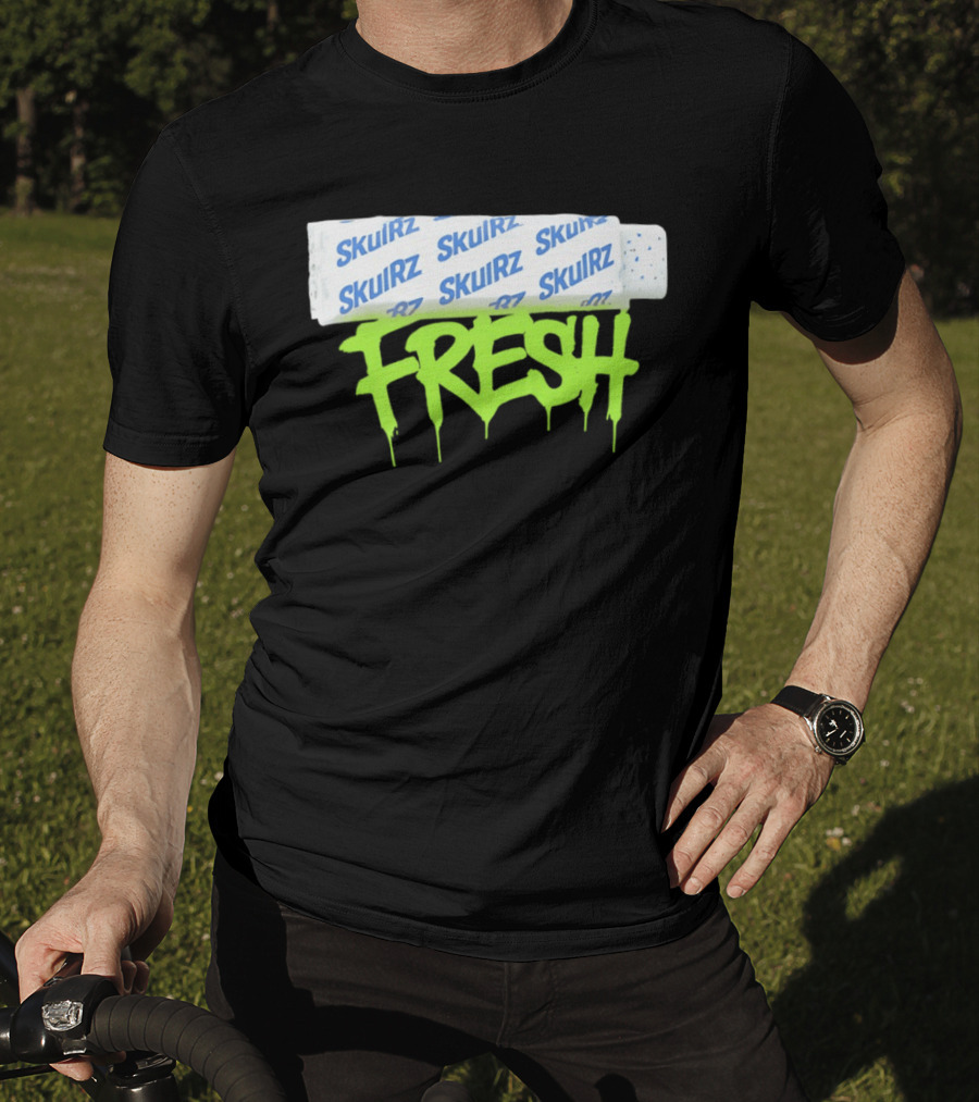 Skulrz Fresh Gum Stylized Wrapper And Green Dripping T-Shirt