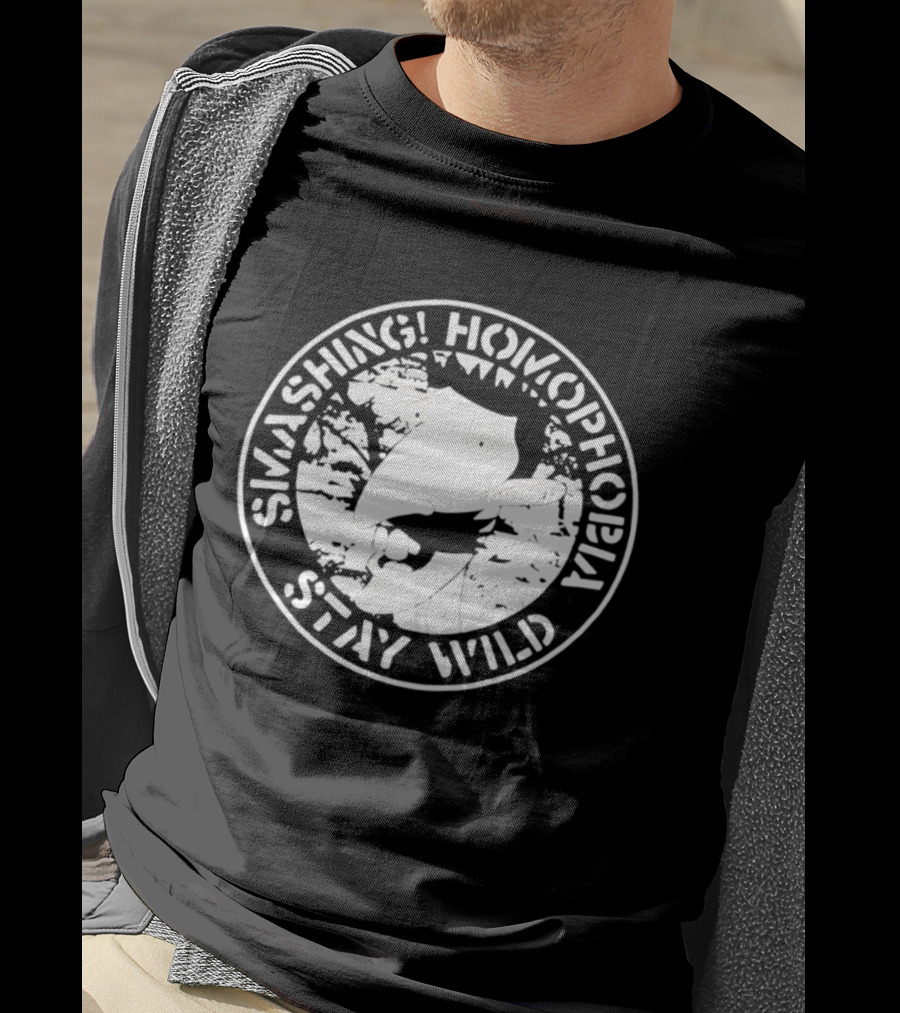 Smashing Homophobia Stay Wild Chameleon Pride Empowerment T-Shirt