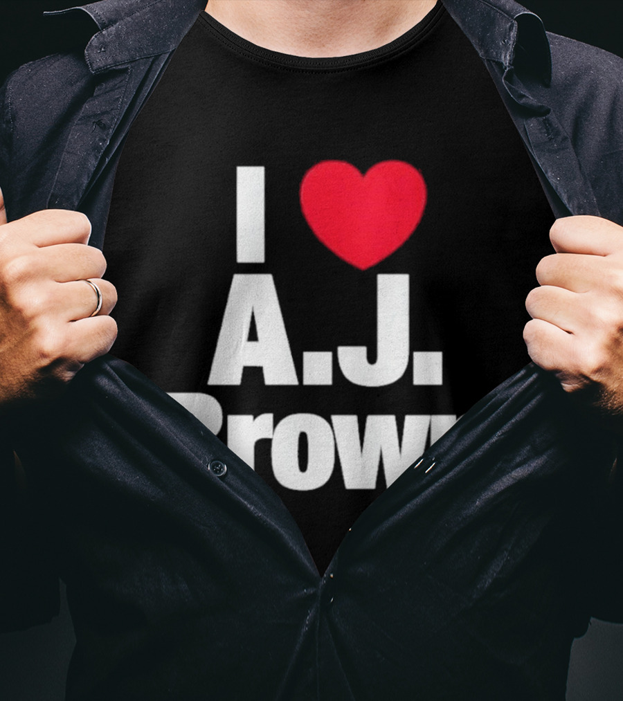 I Love A J Brown Philadelphia Eagles Football T-Shirt